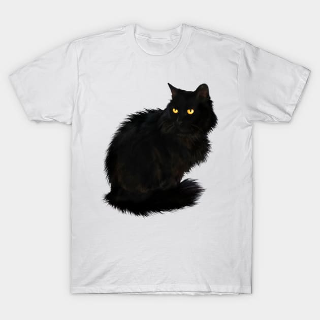 Black Cat of Persia T-Shirt by designsbycreation